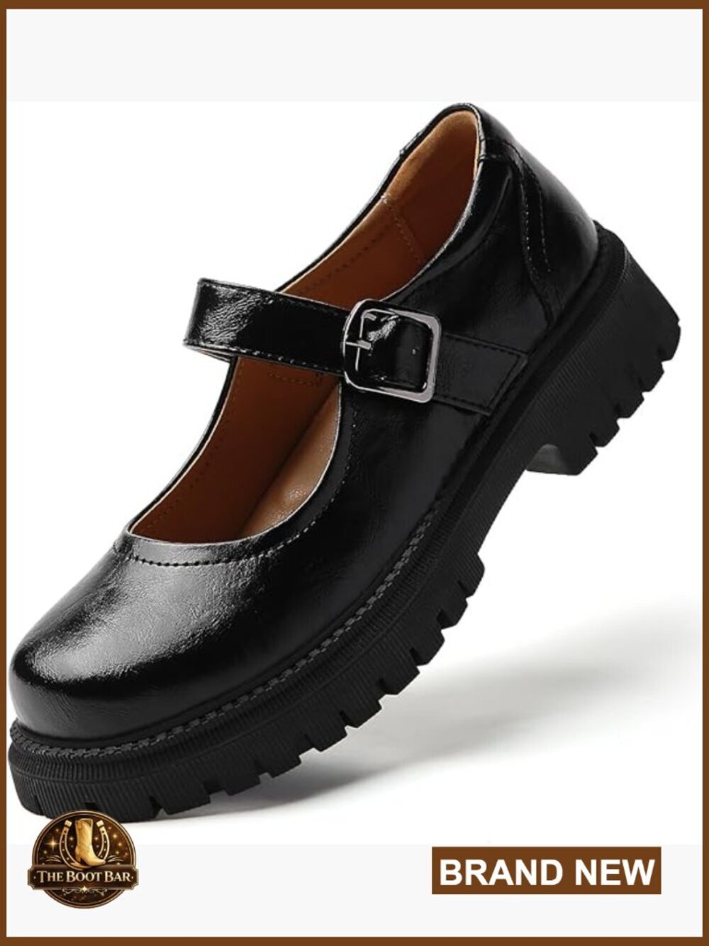 Chunky Platform Mary Jane Flats Non-Slip Comfortable School Work Shoes